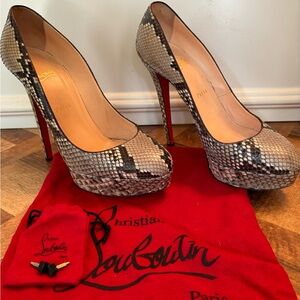 Christian Louboutin Python Bianca 140 Platform Pumps Heels